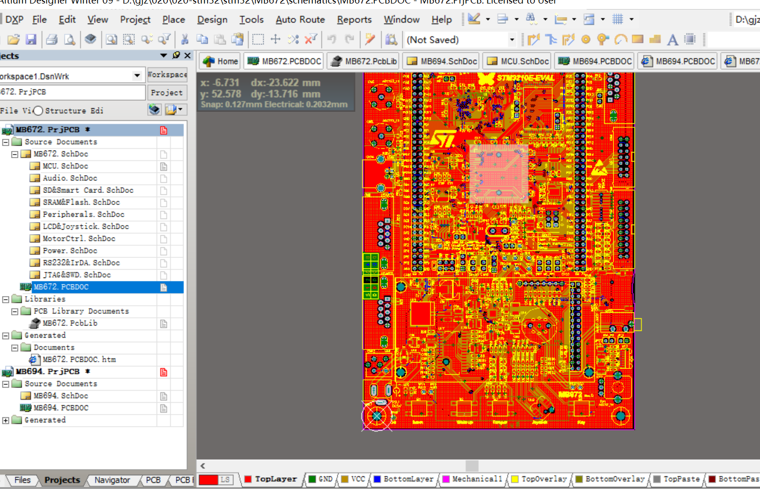STM32F103ZET6單片機官方開發(fā)板AD設(shè)計原理圖+PCB+封裝庫文件