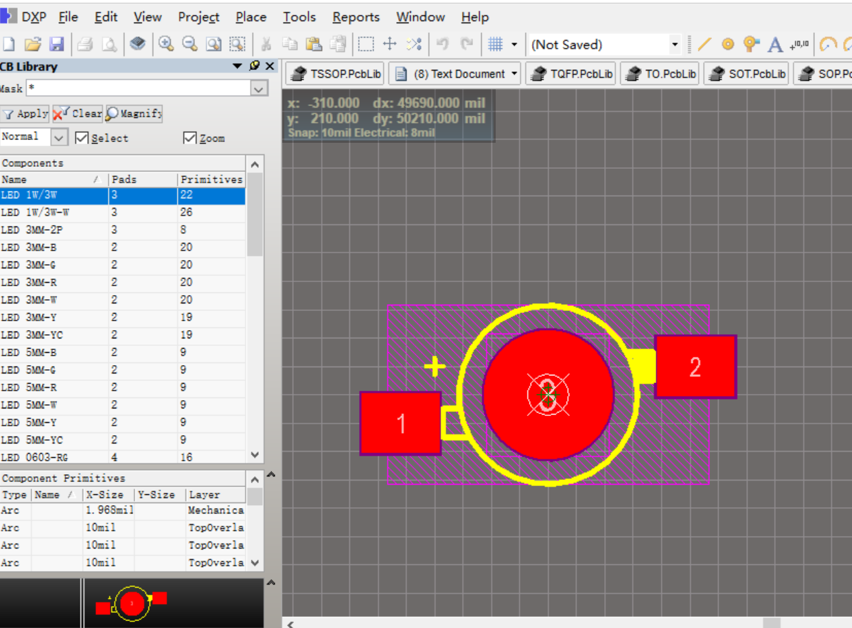 LED燈封裝Altium Designer AD PCB封裝庫2D3D元件庫文件