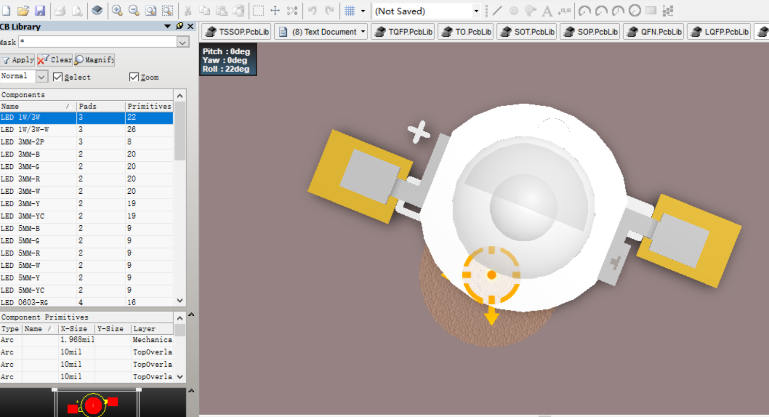 LED燈封裝Altium Designer AD PCB封裝庫2D3D元件庫文件