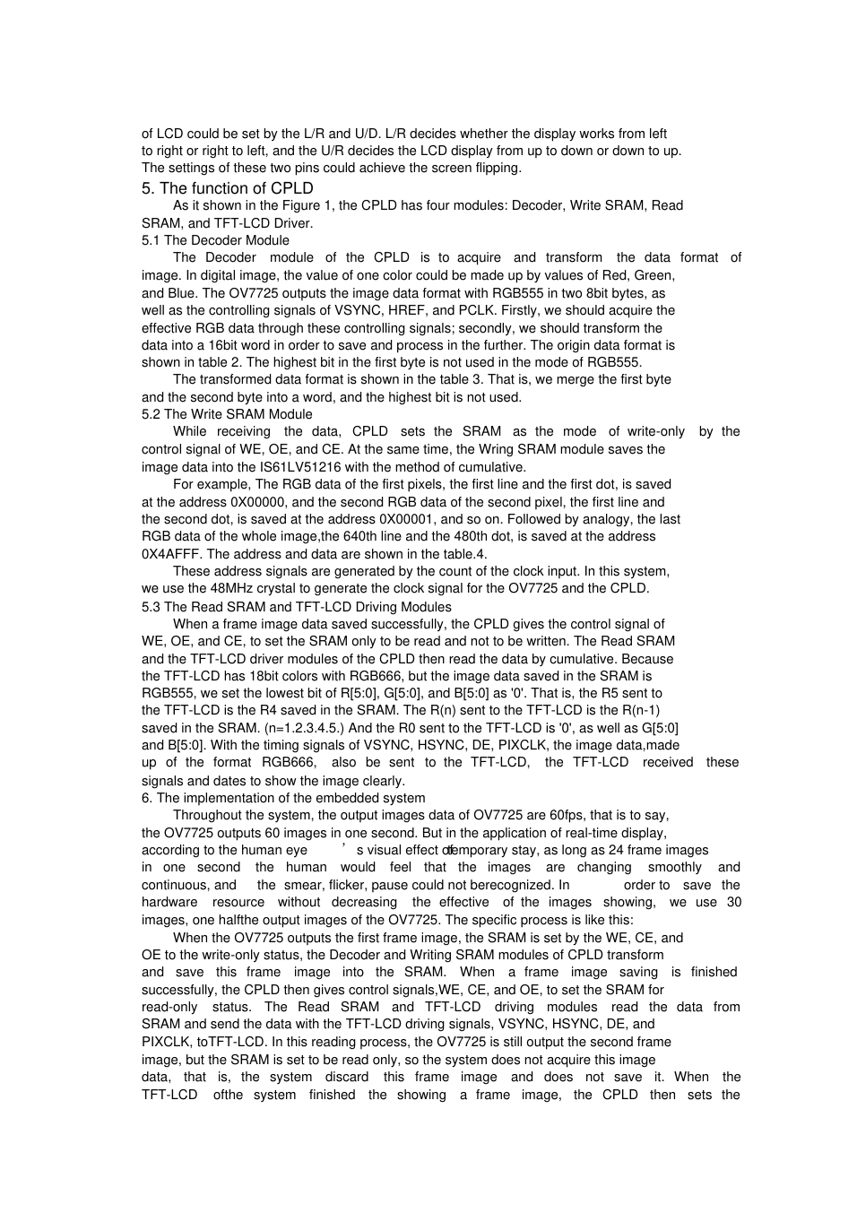 嵌入式系統的實時采集和顯示的圖像英文翻譯