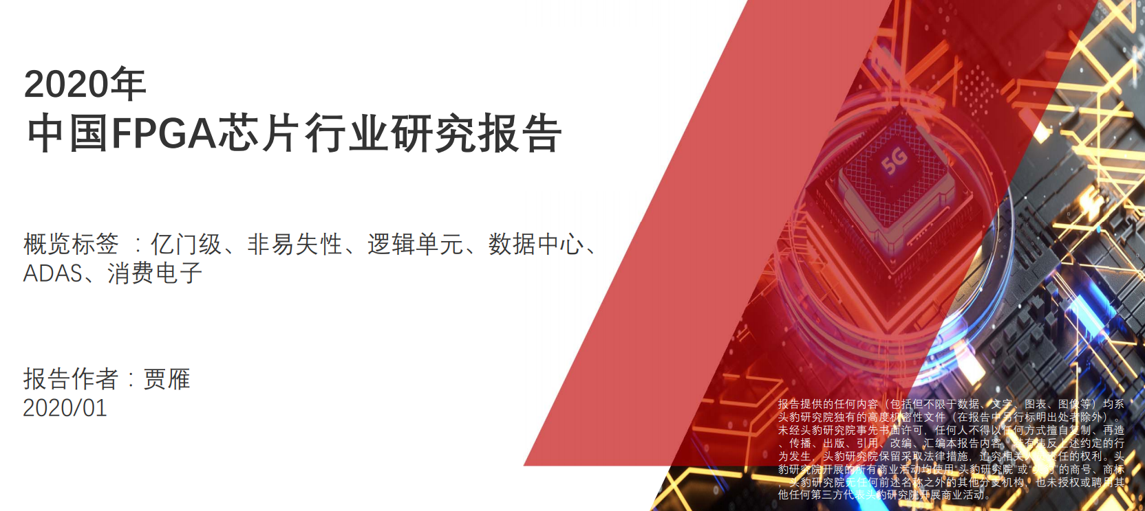 2020年中國FPGA芯片行業(yè)研究報告47頁