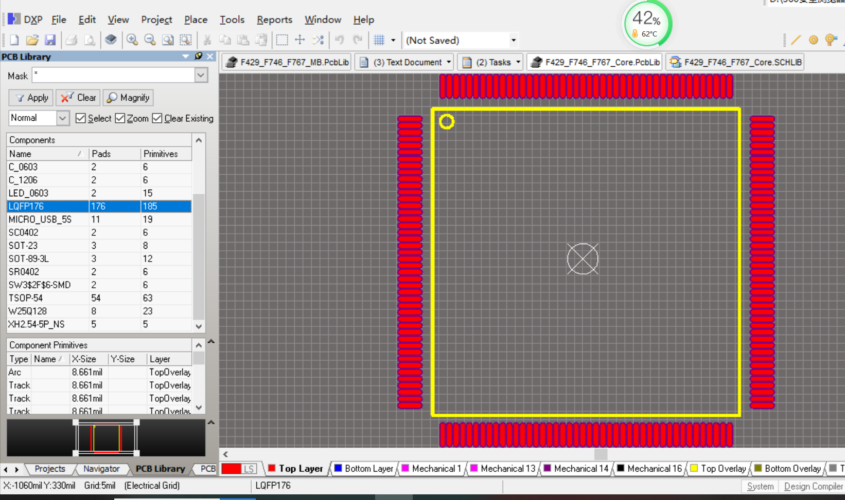 STM32F429_F746_F767核心板+開發底板AD+PADS格式（原理圖庫+PCB封裝庫）