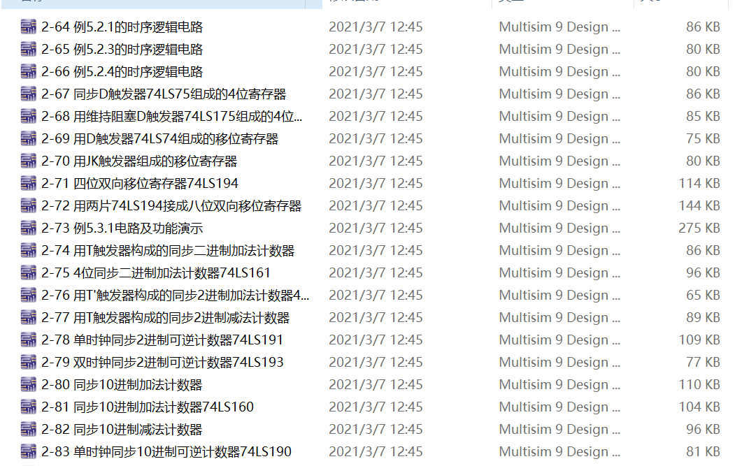 	數(shù)字電子Multisim仿真電路仿真實驗130例Multisim工程源碼