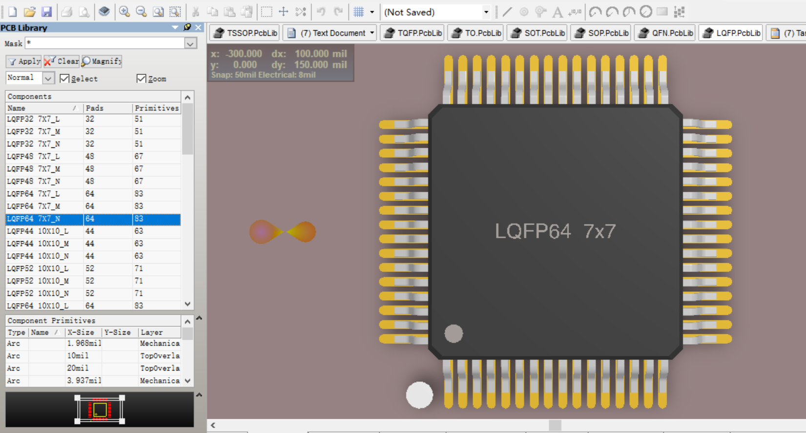 LQFP32 44 64 LQFP128封裝Altium Designer AD PCB封裝庫(kù)2D3