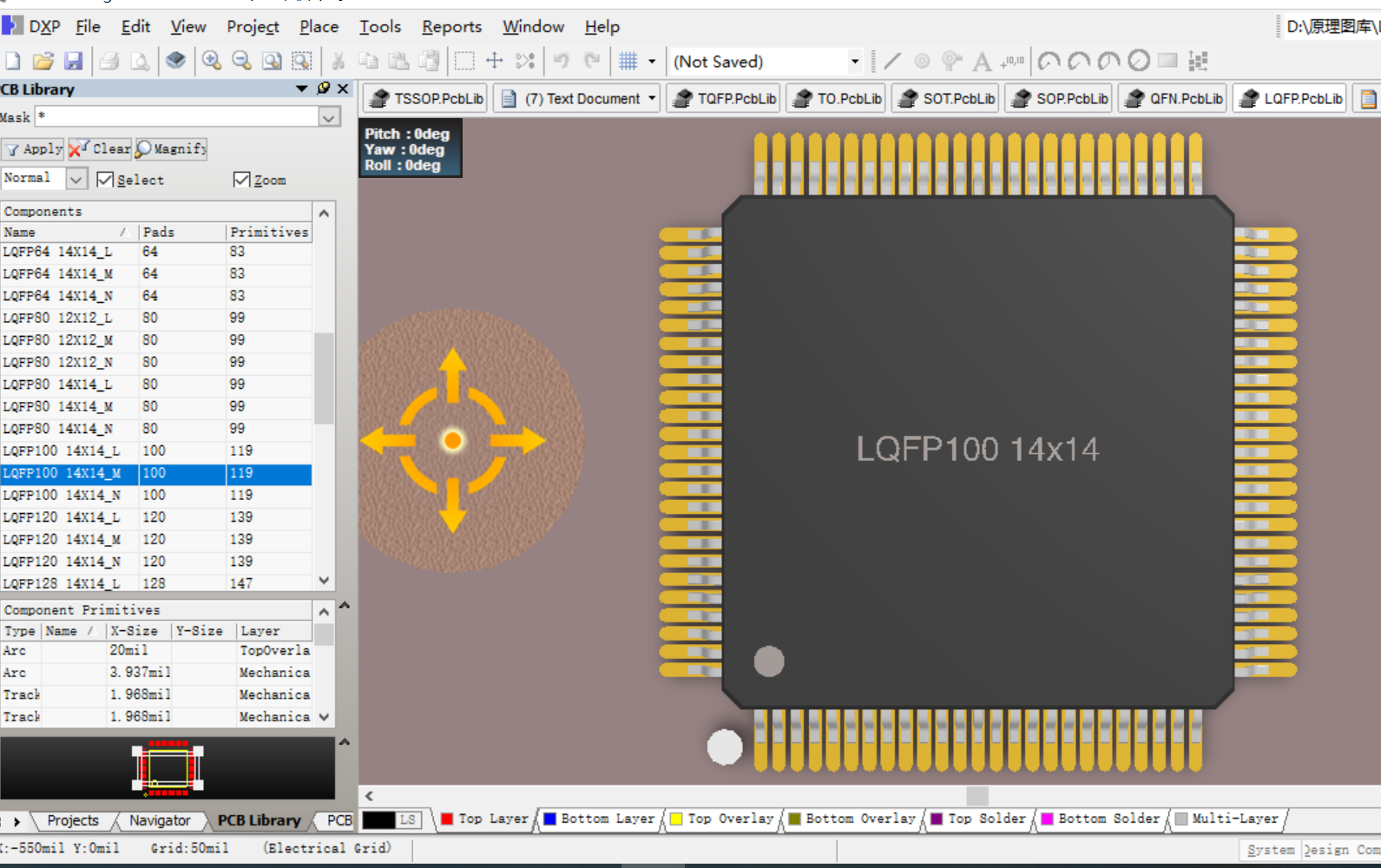 LQFP32 44 64 LQFP128封裝Altium Designer AD PCB封裝庫(kù)2D3