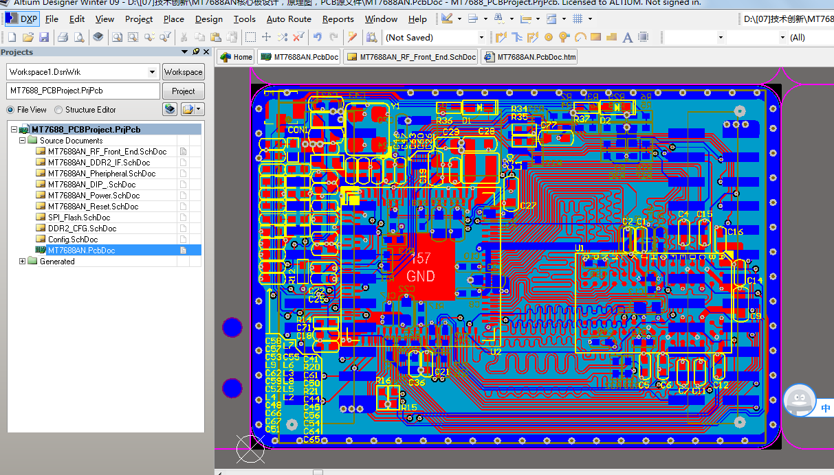 MT7688AN核心板ALTIUM AD設計原理圖+PCB+封裝源文件