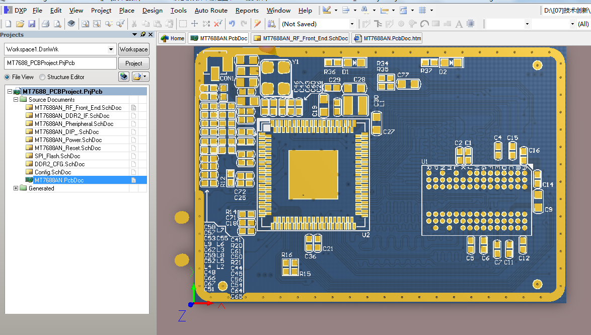 MT7688AN核心板ALTIUM AD設計原理圖+PCB+封裝源文件