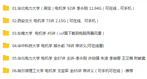電機學六大名校視頻課程及講義整理，52G