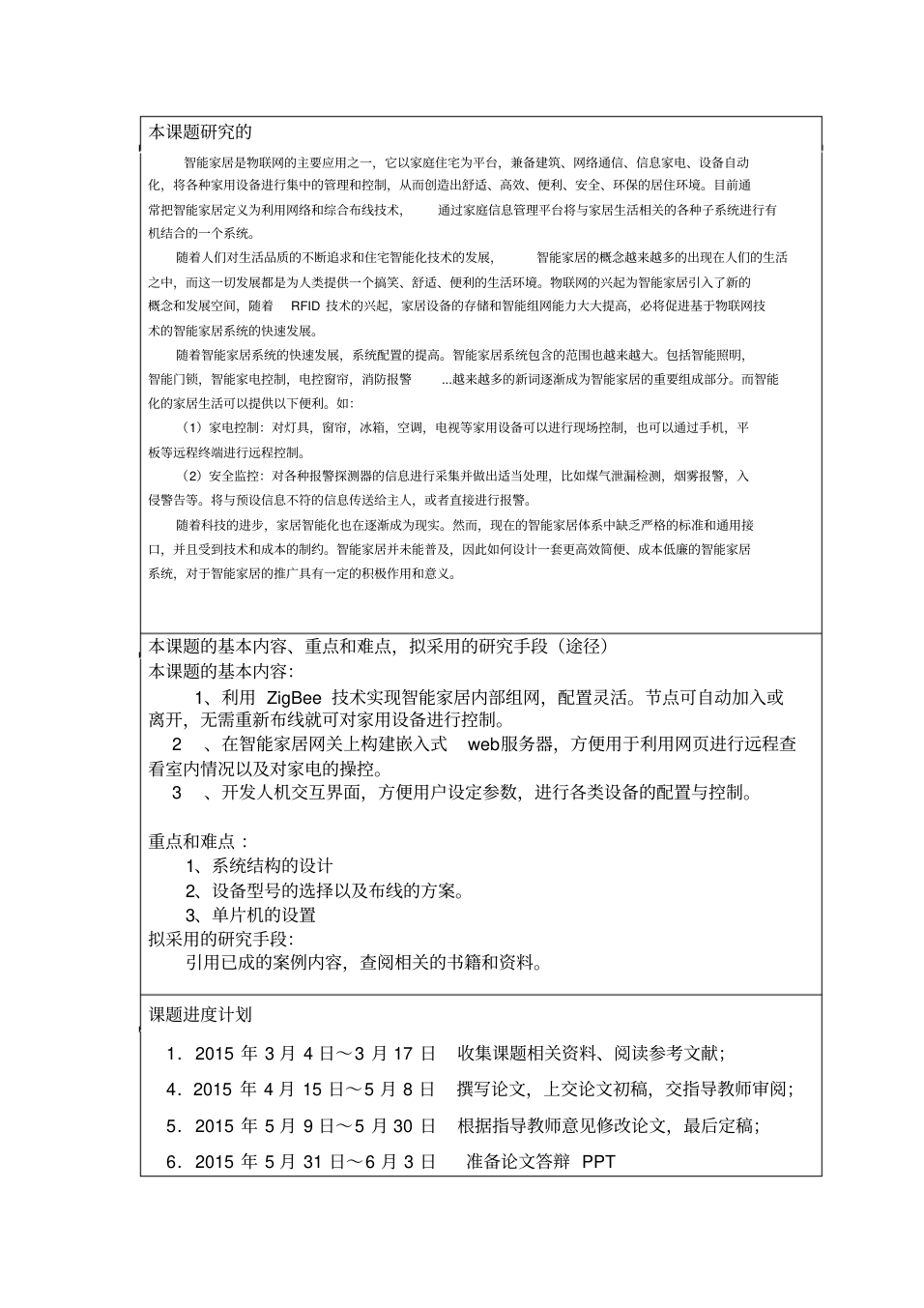 基于zigbee技術的智能家居系統大學本科畢業論文