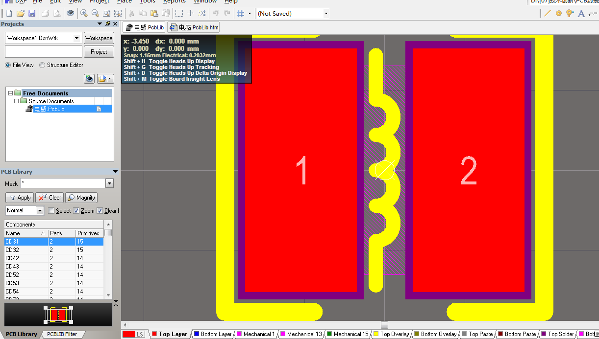 表貼電感 直插電感共模電感Altium封裝 AD封裝庫 2D+3D PCB封裝庫-25MB