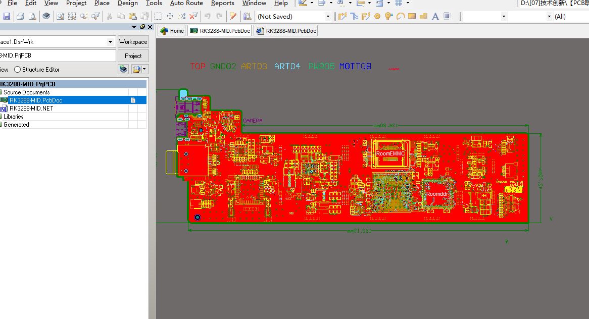 瑞芯微RK3288產(chǎn)品應(yīng)用板ALTIUM AD設(shè)計(jì)硬件PCB(6層)+封裝庫(kù)文件