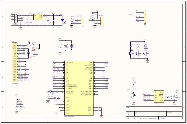 基于STM32F103桌面空氣檢測儀設計（原理圖 PCB源文件 源程序）
